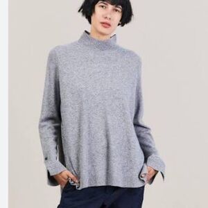 HOPE Stockholm Rio Sweater  Light Gray Turtleneck Sweater oversized